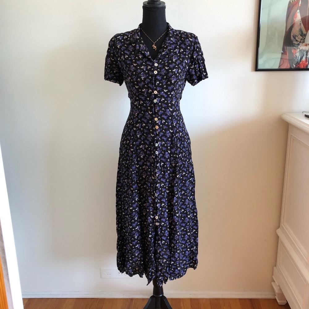 Floral Button-Up Midi Dress